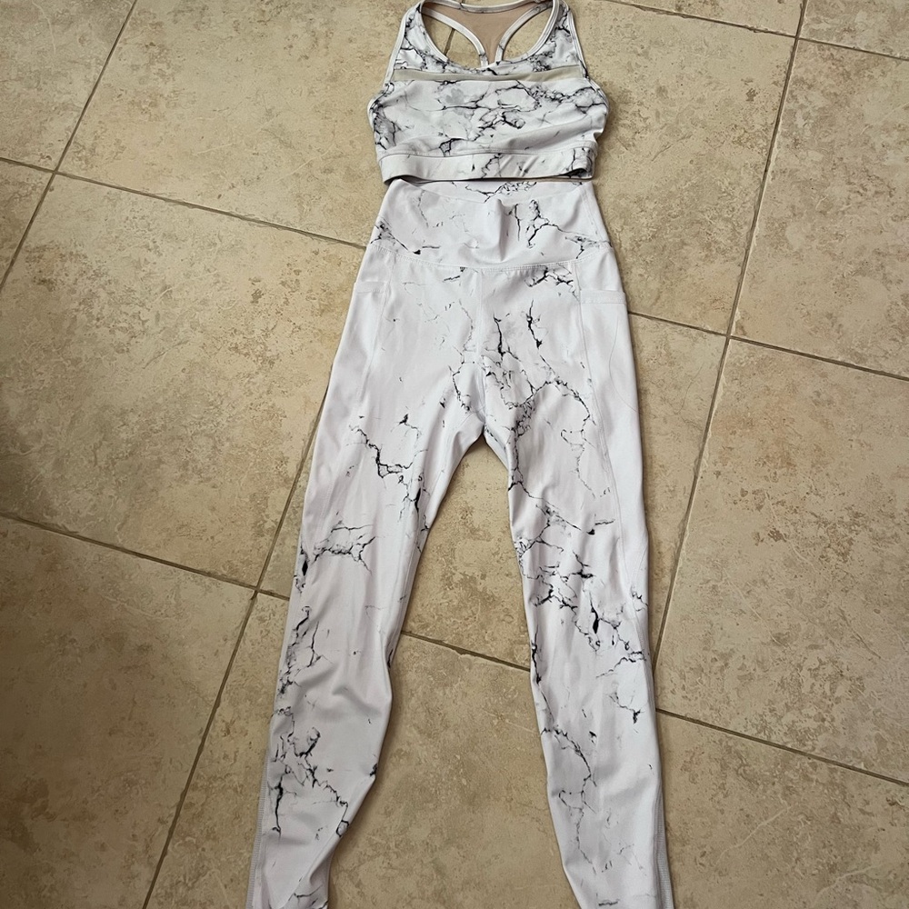 Marble Print Women's workout set